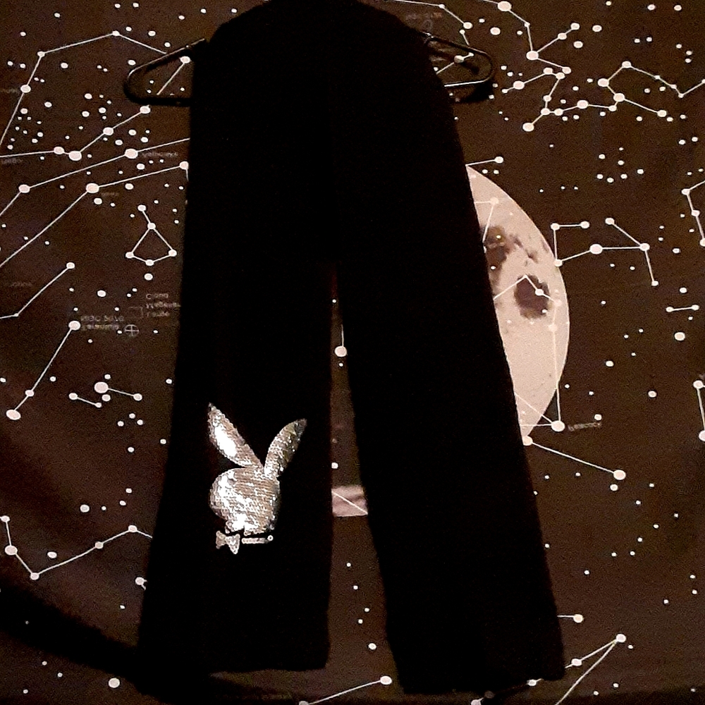 NEW Black Wool Bling Playboy Scarf
